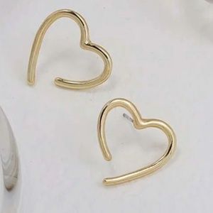 Anthropologie gold Open Heart earrings